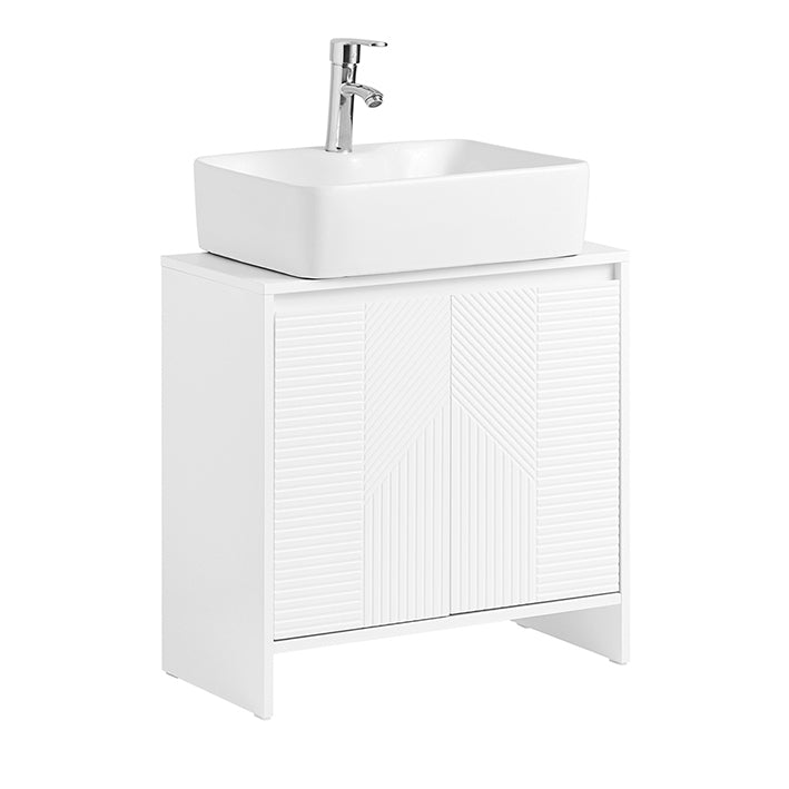 MDF Onderkast - Badkameropbergmeubel - Organisator met verstelbare planken - Ruimtebesparend ontwerp - 60x61x30cm