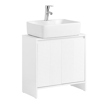 MDF Onderkast - Badkameropbergmeubel - Organisator met verstelbare planken - Ruimtebesparend ontwerp - 60x61x30cm