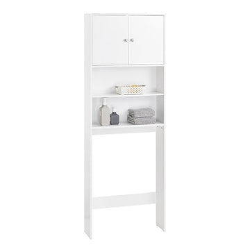 MDF Opbergkast - Stellingkast - Kast - Gemakkelijke toegang en opbergruimte - 65x182x20cm - Wandmontage - Beschermd tegen vocht