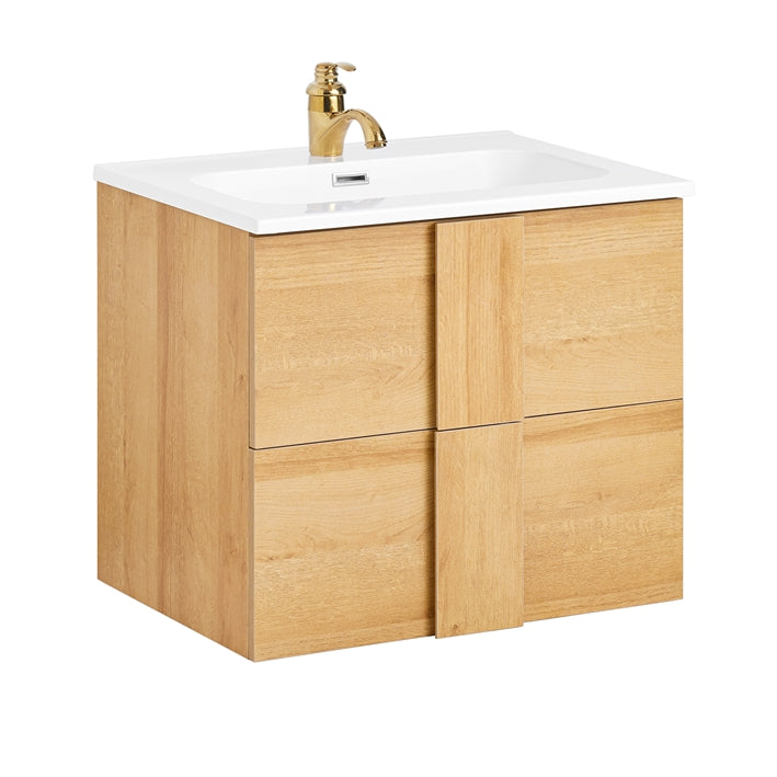 Narrow Sink Cabinet - Ruimtebesparende badkameropslag - Wandgemonteerde wastafel - Hoge veerkracht - 61x54x46cm