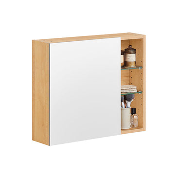 Wandkast Spiegeldeur - Badkamerkast - Opbergmeubel - Verstelbare Planken - 60x50x15cm