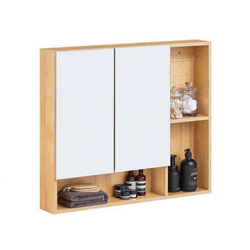 Wandkast Spiegeldeur - Wandopberger - Verstelbare Plank - Ruimtebesparend - 80x70x13cm