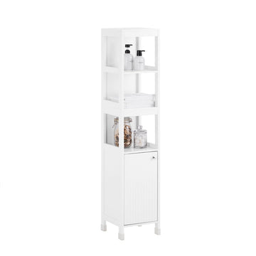 Hoog Badkamermeubel - Slank Opbergmeubel - Smalle Organizer - Verstelbare Plank - 30x144x30cm - MDF E1