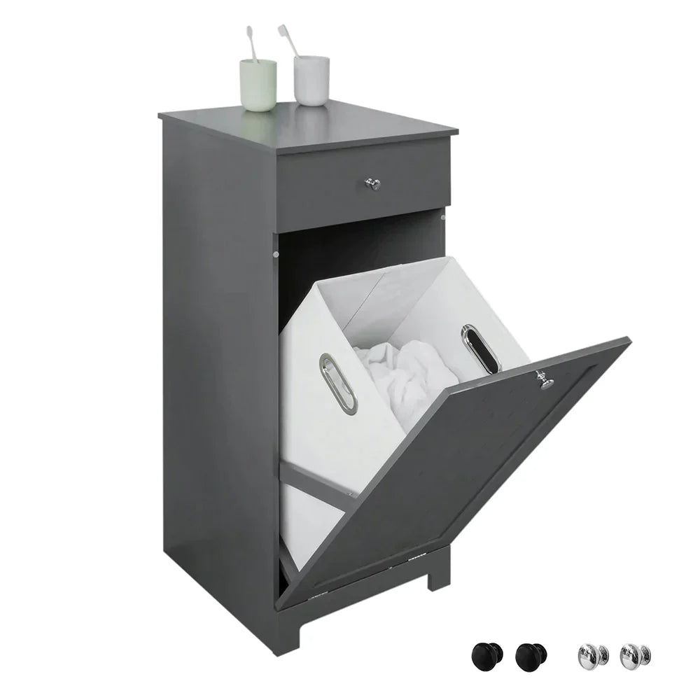 Badkamer Wasmand Was- Kast Badkamer Opbergkast - Kast met Lade