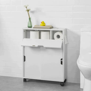 Badkamerkast Opbergplank op Wielen - Badkamer Toiletpapier Opbergkast