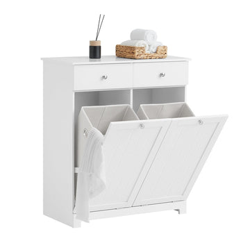 Linnenkast met waszakken - Wasverzamelaar - Wasmand - MDF-constructie - Verwijderbare zakken - Flexibele opslag - 78 cm x 90 cm x 38 cm