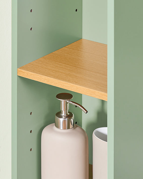 Ceder Badkamerkast - Opbergoplossing - Badkamerorganizer - Verstelbare Planken - Kantelbestendig - 20x180x20cm