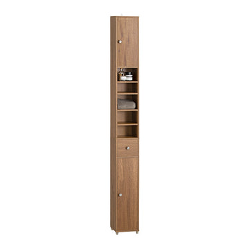 Hoge Badkamerkast - Opbergorganisator - Vrijstaande Plank - Vintage Design - Verstelbare Planken - Tipbestendig - Antislipvoeten - 20 cm x 180 cm x 20 cm