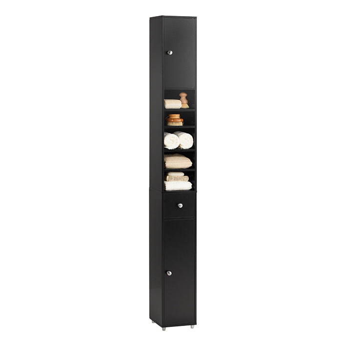 Hoge Badkamerkast - Opbergorganisator - Vrijstaande Plank - Verstelbare Planken - Tipbestendig - Antislipvoeten - 20 cm x 180 cm x 20 cm