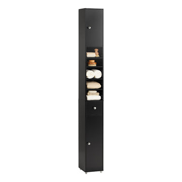 Hoge Badkamerkast - Opbergorganisator - Vrijstaande Plank - Verstelbare Planken - Tipbestendig - Antislipvoeten - 20 cm x 180 cm x 20 cm
