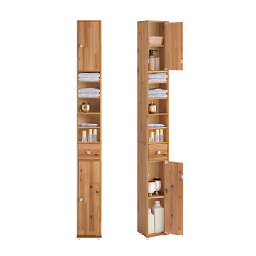 Ceder Badkamerkast - Hoog Opbergmeubel - Ruimtebesparende Organisator - Eco-vriendelijke Ceder - 20x180x20cm