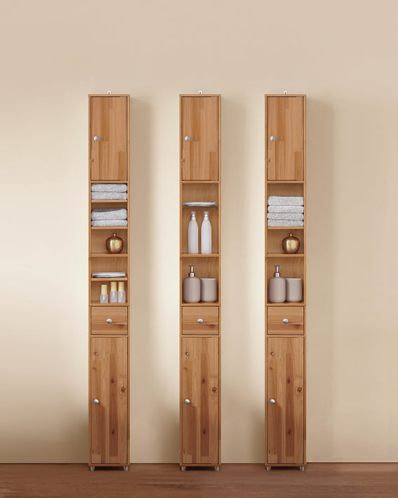 Ceder Badkamerkast - Hoog Opbergmeubel - Ruimtebesparende Organisator - Eco-vriendelijke Ceder - 20x180x20cm