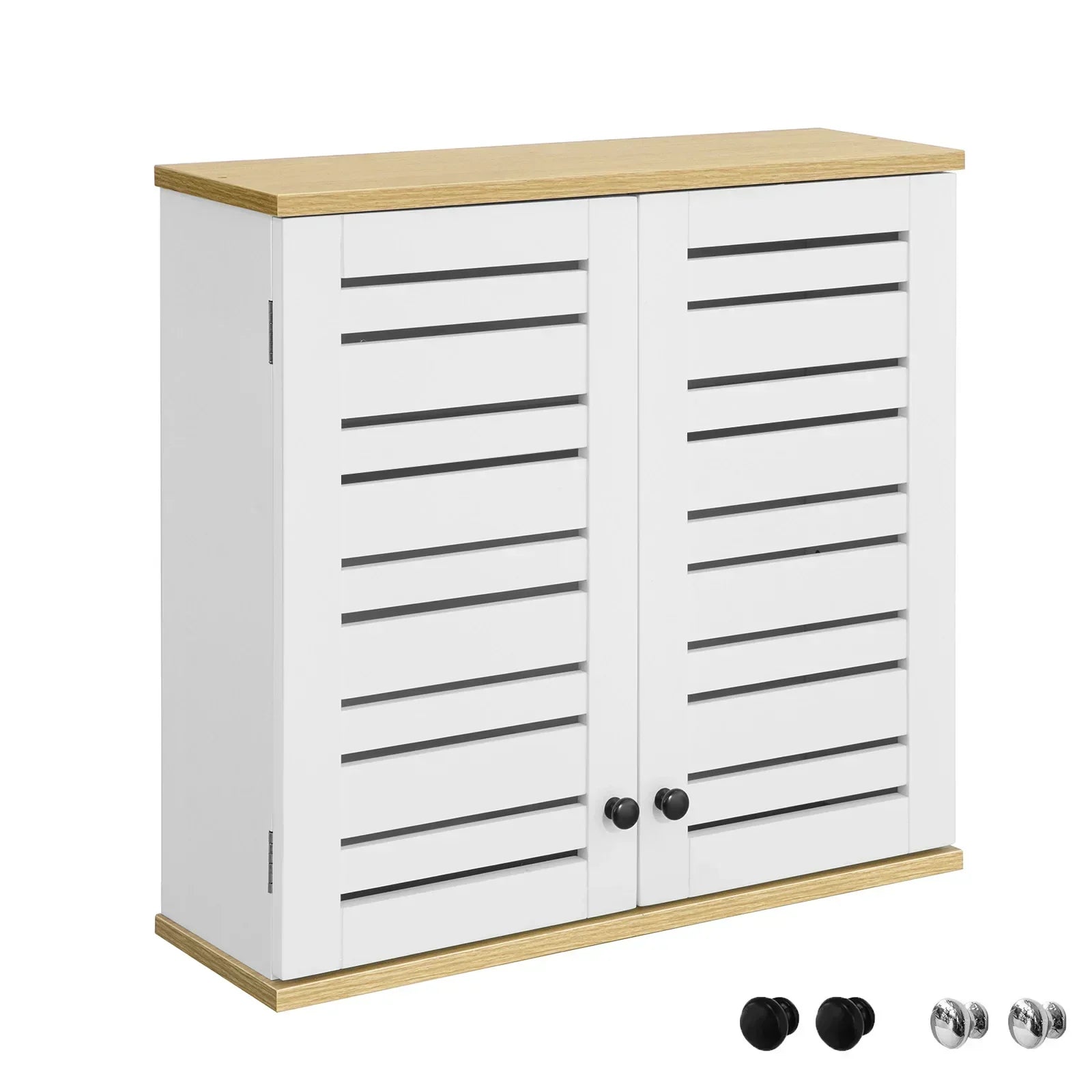 Badkamer Wandkast - Wandgemonteerde Opbergkast - Kastkast met 2 Deuren - B60 x D19 x H56cm