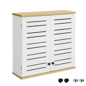 Badkamer Wandkast - Wandgemonteerde Opbergkast - Kastkast met 2 Deuren - B60 x D19 x H56cm