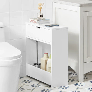 Badkamer Toiletpapierrolhouder-Badkamerplank Smalle Plank Opbergkast - B55 x D20 x H60cm