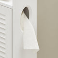 Smalle toiletpapierkast - Badkameropslag - Ruimtebesparend - Schimmelbestendig - Luchtdoorlatende lattendeur - 20 cm x 79 cm x 18 cm