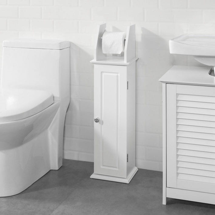 Narrow Toilet Paper Cabinet - Badkameropslag - Toiletpapierhouder - MDF - Ruimtebesparend ontwerp - 20 cm x 79 cm x 18 cm