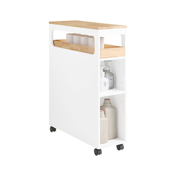 Compacte opbergwagen - Utility Cart - Rolling Organizer - Verstelbare planken - 23x82x65cm