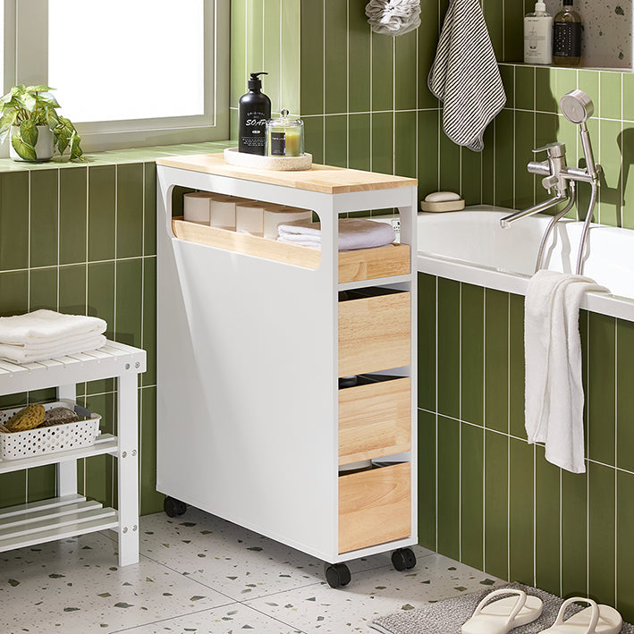 Compacte opbergwagen - Utility Cart - Rolling Organizer - Verstelbare planken - 23x82x65cm