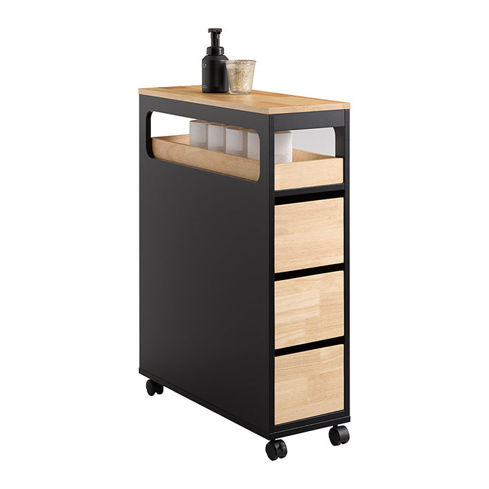 Rolling Storage Cart - Mobiele opbergorganisator - Smalle ruimtewagen - Veelzijdige opslag - 24 cm x 82 cm x 65 cm
