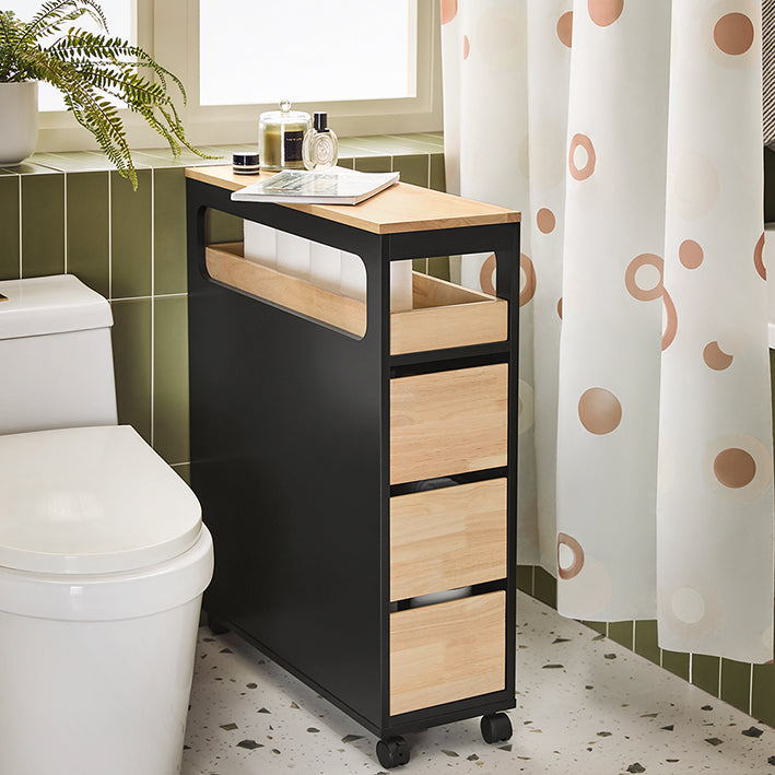 Rolling Storage Cart - Mobiele opbergorganisator - Smalle ruimtewagen - Veelzijdige opslag - 24 cm x 82 cm x 65 cm