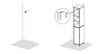 Hoge Badkamerkast - Linnenkast - Opbergorganisator - MDF en rubberhout - Veel opbergruimte - Stabiel ontwerp - Eenvoudige montage - 31 cm x 170 cm x 32 cm