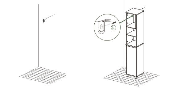 Hoge Badkamerkast - Linnenkast - Opbergorganisator - MDF en rubberhout - Veel opbergruimte - Stabiel ontwerp - Eenvoudige montage - 31 cm x 170 cm x 32 cm