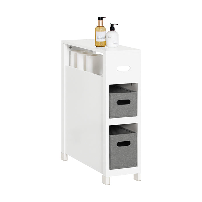 Nisplank met 2 manden - Keukenopberger - Badkamerorganisator - Constructie van MDF en grenen - Vochtbestendig voetkussen - Eenvoudige montage - 20 cm x 70 cm x 60 cm