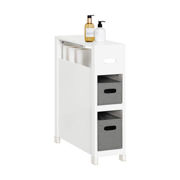 Nisplank met 2 manden - Keukenopberger - Badkamerorganisator - Constructie van MDF en grenen - Vochtbestendig voetkussen - Eenvoudige montage - 20 cm x 70 cm x 60 cm