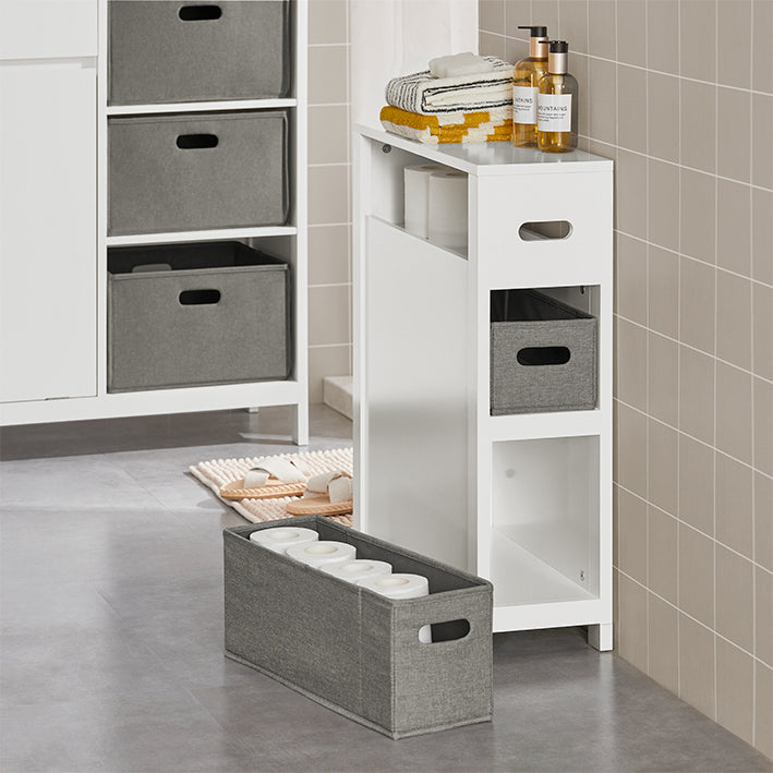 Nisplank met 2 manden - Keukenopberger - Badkamerorganisator - Constructie van MDF en grenen - Vochtbestendig voetkussen - Eenvoudige montage - 20 cm x 70 cm x 60 cm
