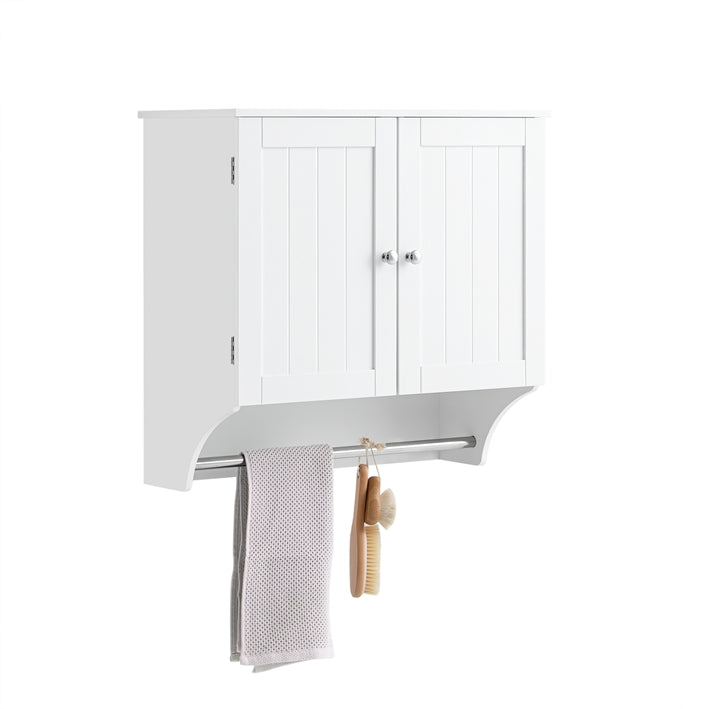 Badkamer Wandkast - Medicijnkastje - Opbergkast - Verstelbare Plank - Magnetisch Slot - Handdoekhouder - 60cm x 60cm x 30cm