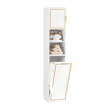 Hoge Badkamerkast - Opbergmeubel - Wasorganizer - MDF Grenen - Anti-Tip-apparaat - 33cm x 171cm x 32cm - 2-delige set