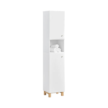 Hoog Badkamermeubel - Opbergorganisator - Badkamerplank - Verstelbare planken - Anti-Tip Ontwerp - MDF-constructie - 34 cm x 170,5 cm x 30 cm
