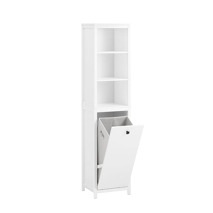 Badkamer Hoge Kast - Linnenopberger - Badkamerorganizer - MDF E1 PB E1 - 40kg Draagvermogen - 40x173x35cm - Wandmontage