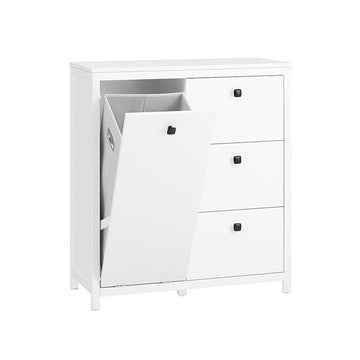 Waskastset - Linnenopbergmeubel - Kledingorganisator - MDF en PB Constructie - 80cm x 90cm x 35cm - 32kg - Eenvoudige montage
