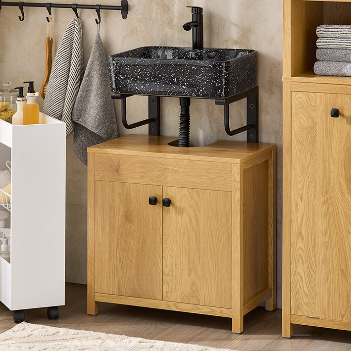 Badkameropbergkast - Ondergootsteenkast - Organisator - Verstelbare Plank - MDF,E1 - PB,E1 - Gewicht 13,8 kg - 60 cm x 60 cm x 35 cm
