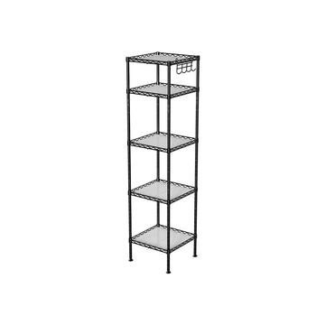 Metalen opbergrek - zwart - ruimtebesparend - 30 x 30 x 123,5 cm