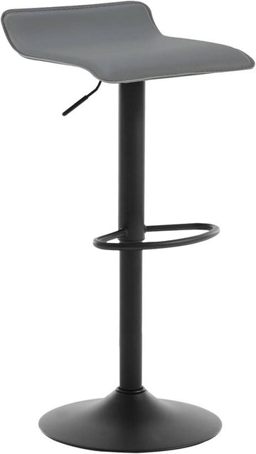 Verstelbare barstoel van kunstleer | Grijs | 38,5x39x62-84 cm