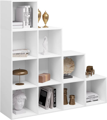 Boekenkast met 10 vakken en roomdivider | 120x30x120 cm