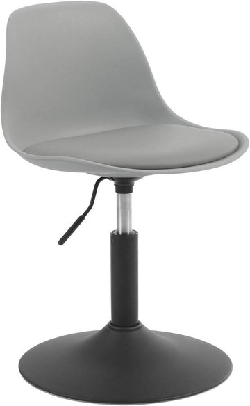 In hoogte verstelbare barkruk met rugleuning | Grijs | 41x39x61-73 cm