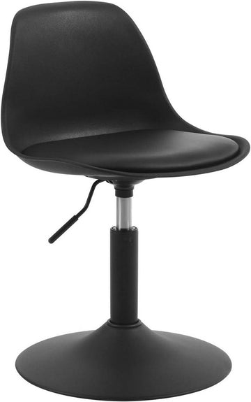 In hoogte verstelbare barkruk met rugleuning | Zwart | 41x39x61-73 cm