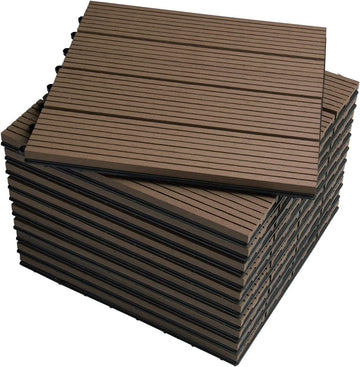 WPC terrastegels met kliksysteem in houtlook | 30x30x1,8 cm