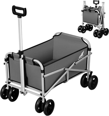 Opvouwbare bolderkar met remmen 80 kg | Donkergrijs | 86x54x93 cm