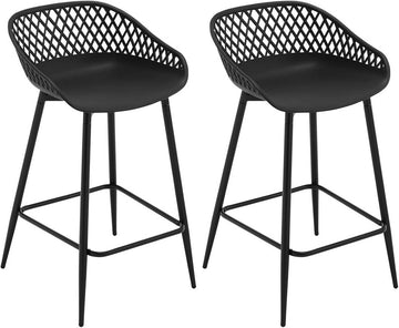 Barstoel met holle rugleuning en voetensteun | 47x48,5x84 cm