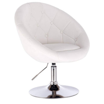 Loungestoel met armleuningen, in hoogte verstelbaar | Wit | 46x44x81-93 cm