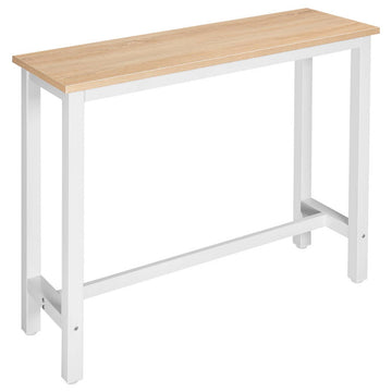 Bartafel met metalen frame en MDF-tafelblad | Licht eiken | 120x40x100 cm