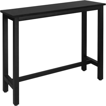 Bartafel Bistrotafel Eettafel met metalen onderstel en MDF tafelblad | Zwart | 120x40x100 cm