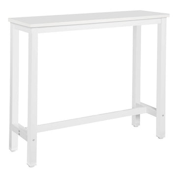 Bartafel met metalen frame en wit MDF tafelblad | Wit | 120x40x100 cm