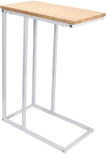 Bijzettafel C-vormig met metalen frame licht eiken | Licht eiken | 45x25x63,6 cm
