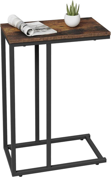 Bijzettafel Koffietafel Nachtkastje Metaal Hout Rustiek | Bruin | 45x25x63,6 cm